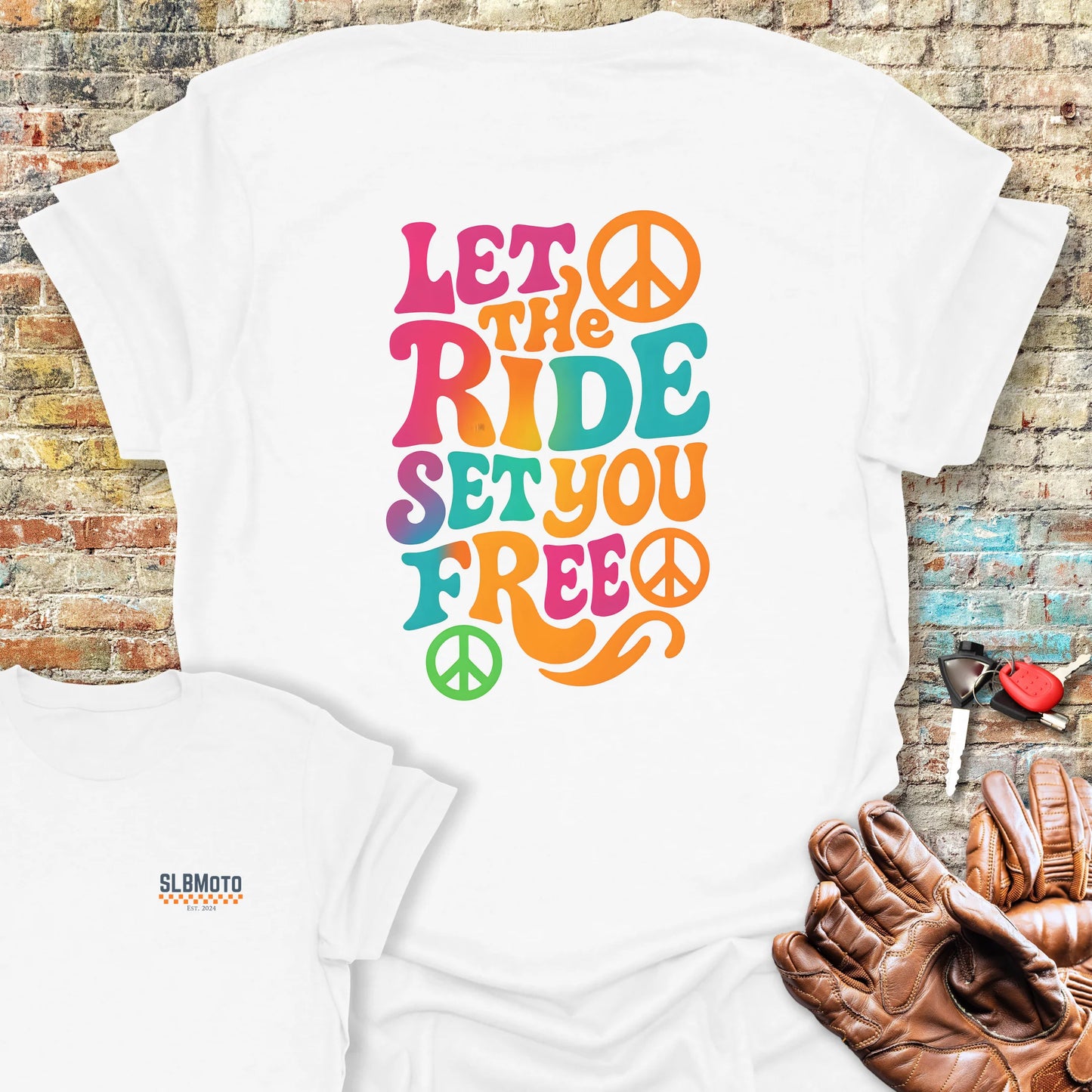 Let The Ride Back Print T-Shirt - White