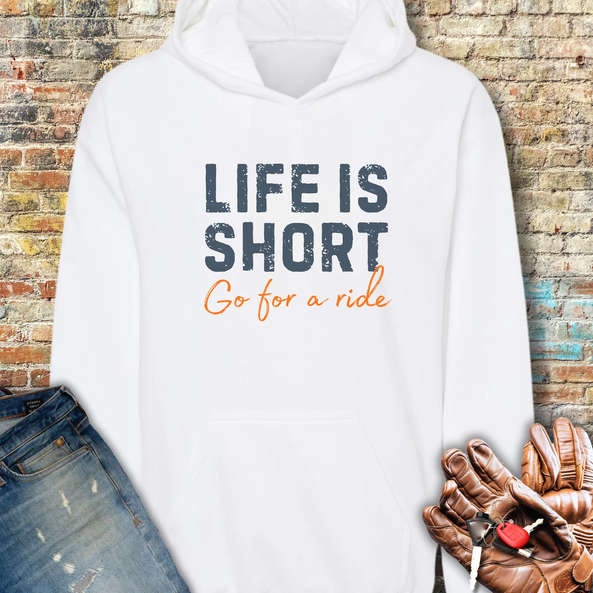 Life Is Short Hoodie - White