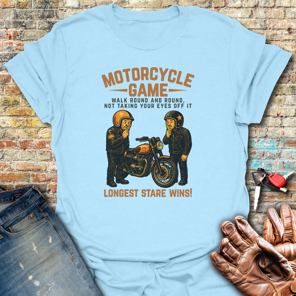 Motorcycle Game T-Shirt - Light Blue