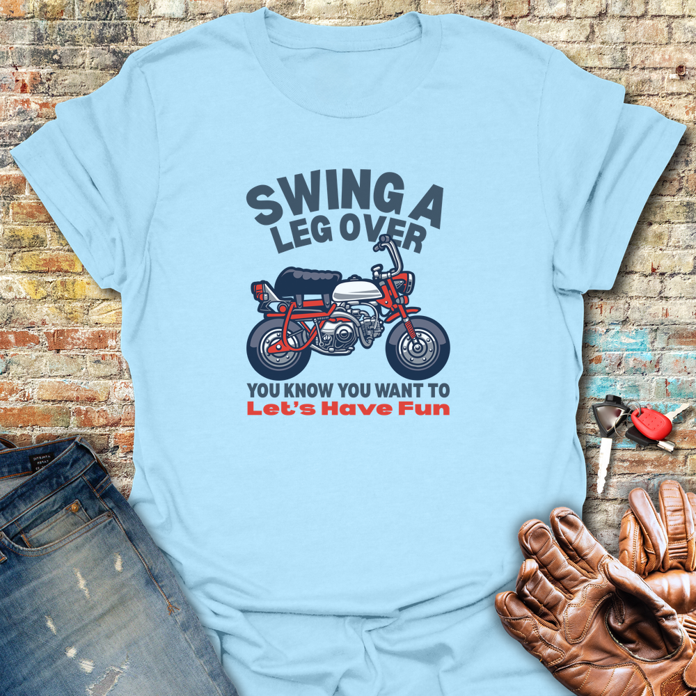 Leg Over T-Shirt - Light Blue