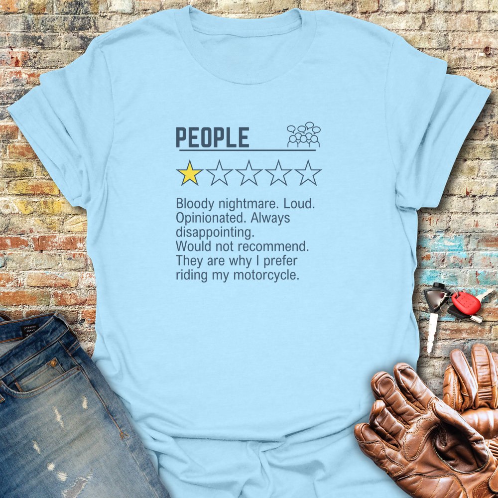 People Review T-Shirt - Light Blue