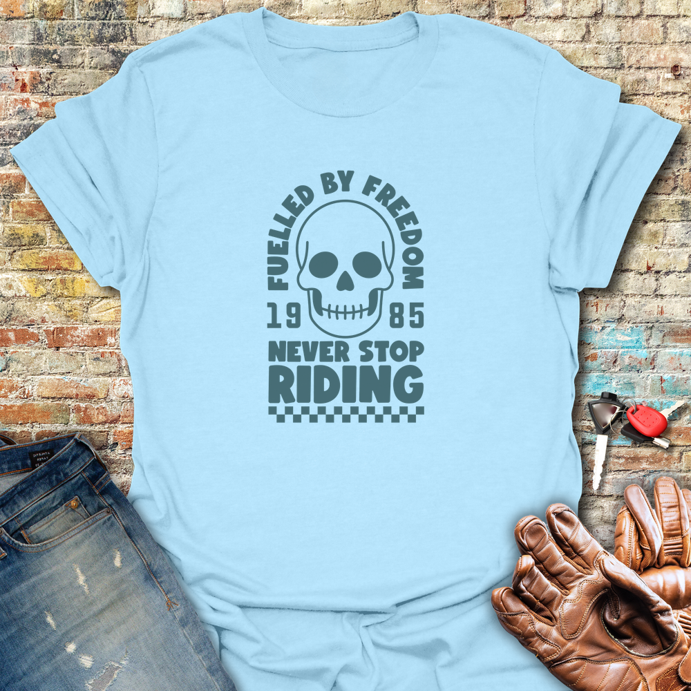 Fuelled By Freedom T-Shirt - Light Blue
