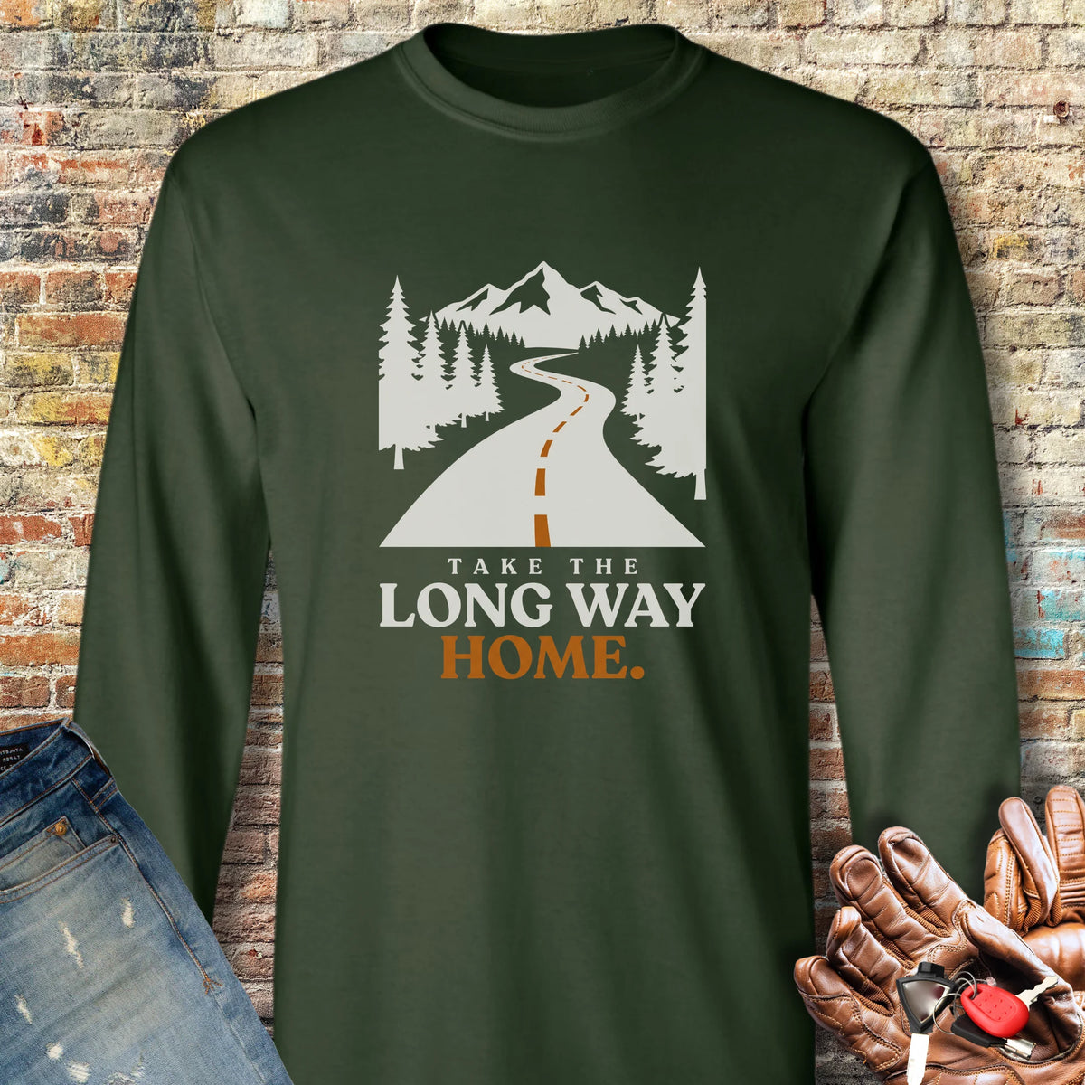 Long Way Home Long Sleeve T-Shirt - Forest Green