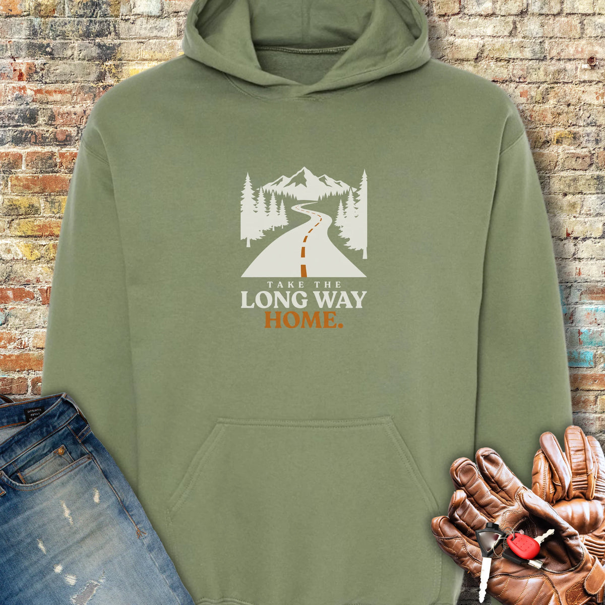 Long Way Home Hoodie - Military Green