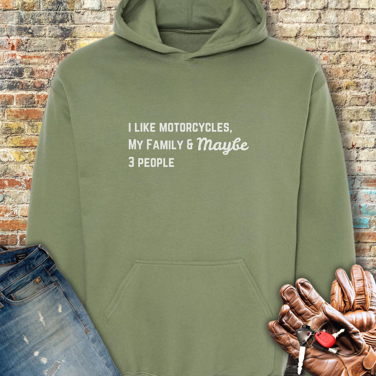 Maybe Dad Hoodie - Military Green