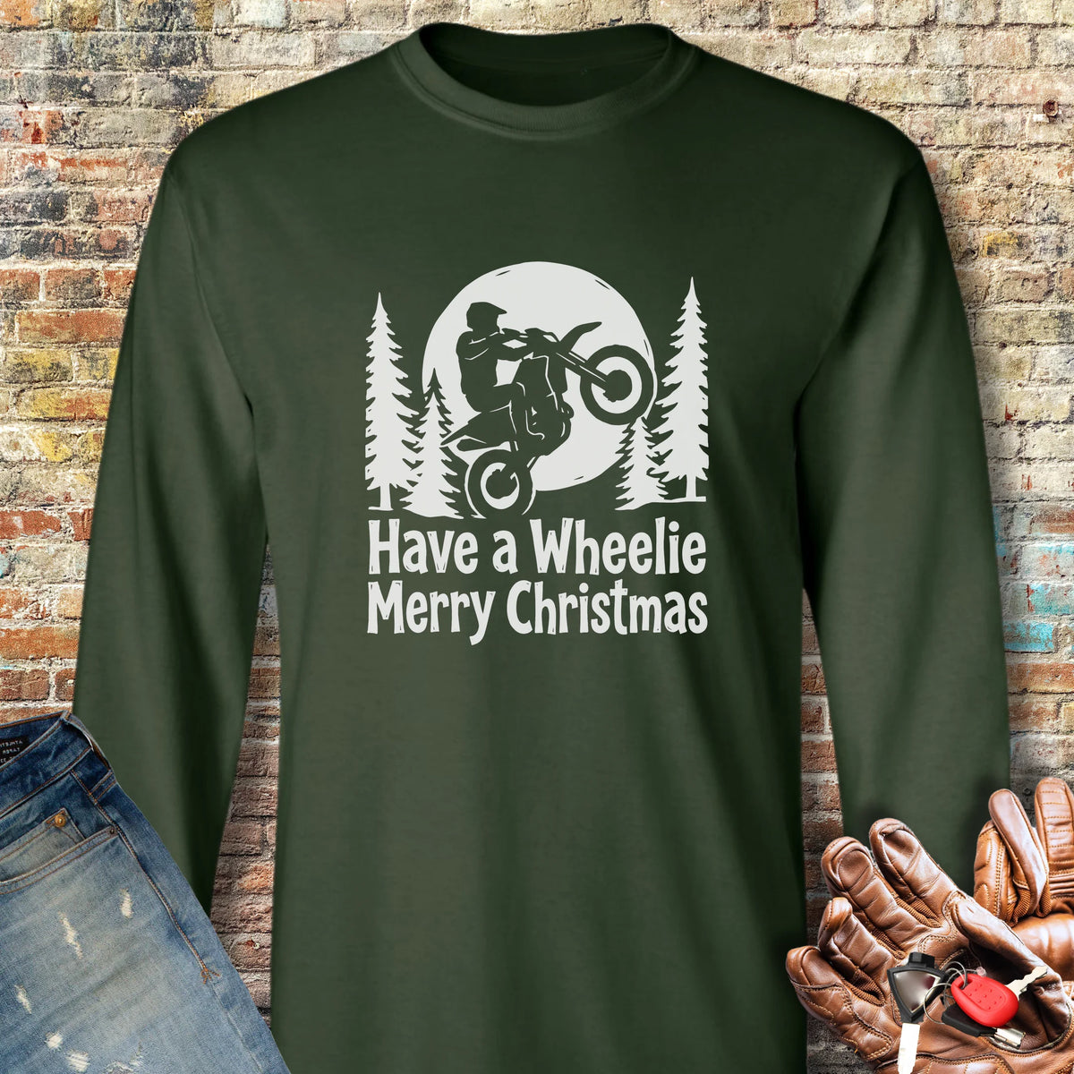 Merry Christmas Long Sleeve T-Shirt - Forest Green
