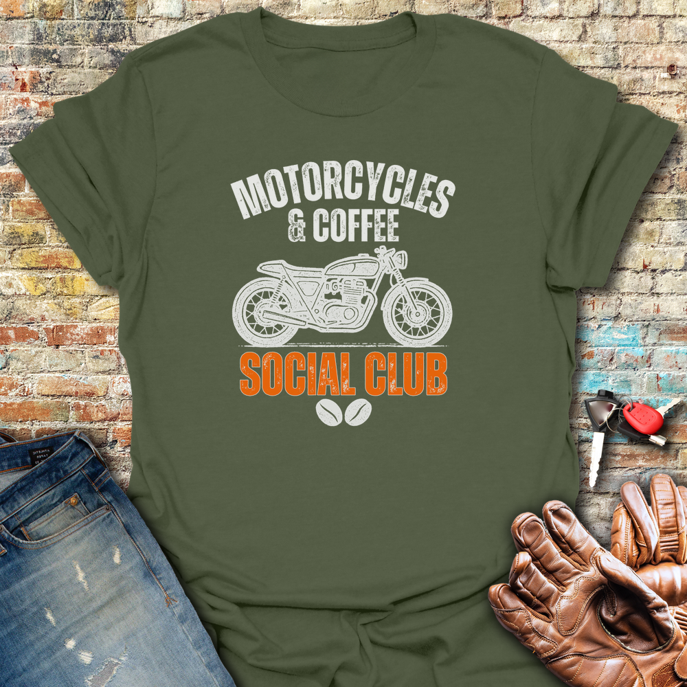 Coffee Social T-Shirt - Military Green