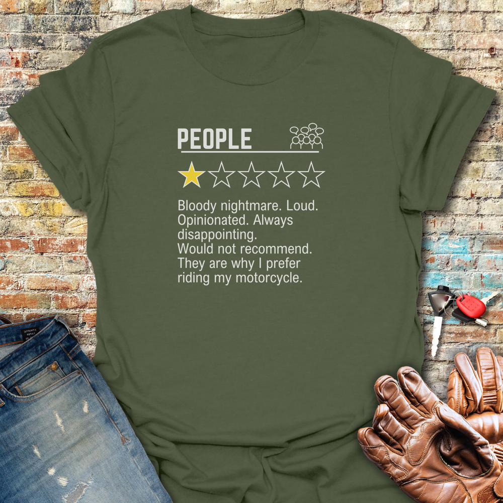 People Review T-Shirt - Military Green