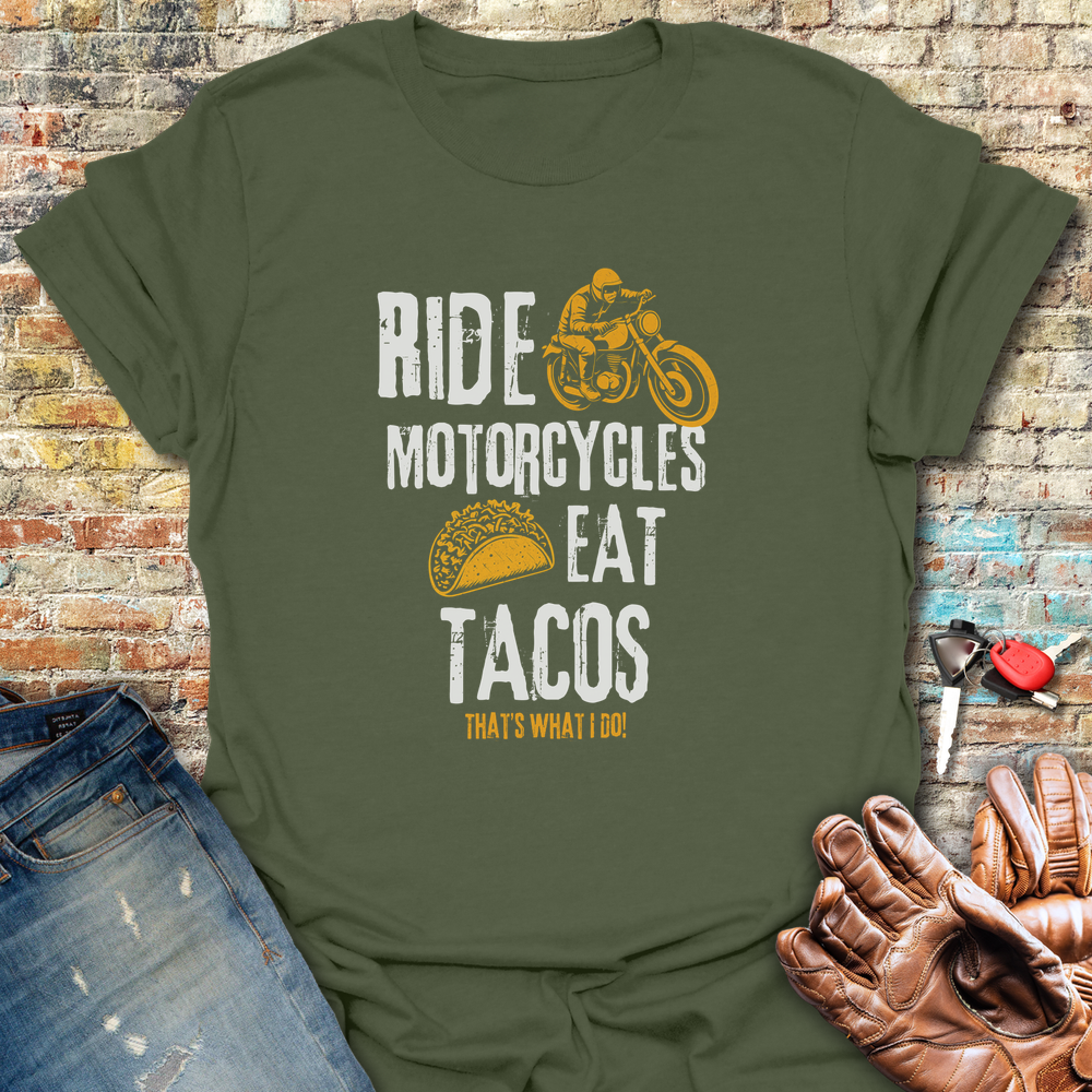 Eat Tacos T-Shirt - Military Green