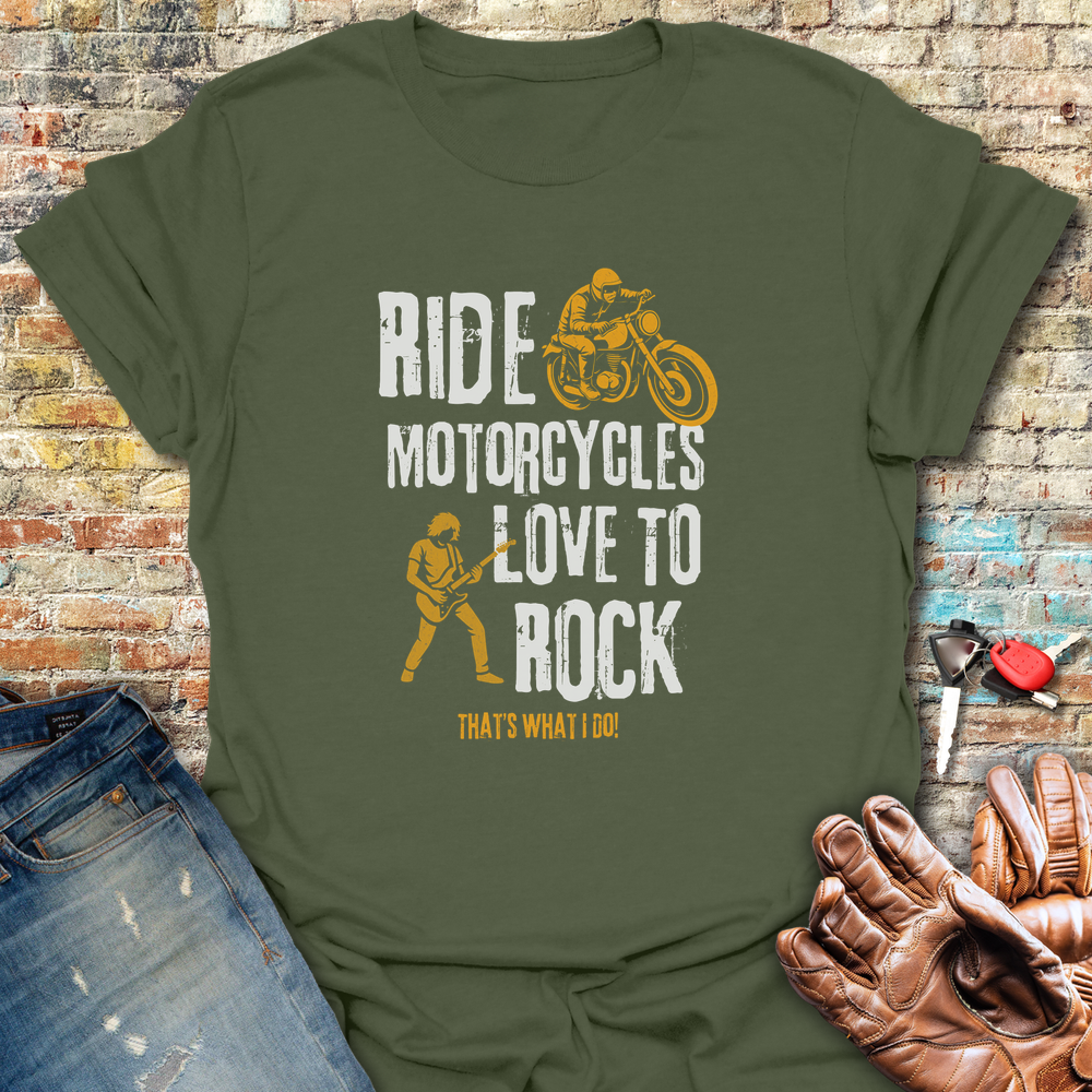 Love To Rock T-Shirt - Military Green