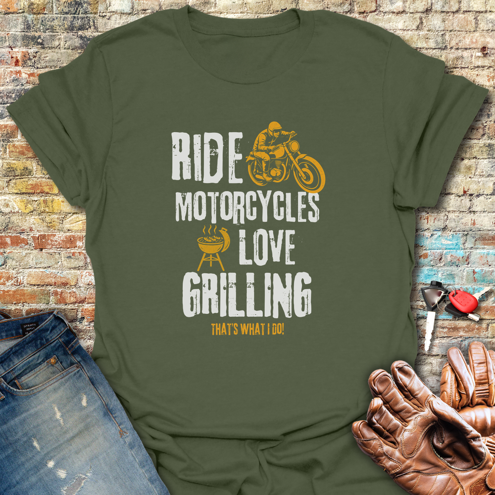Love Grilling T-Shirt - Military Green