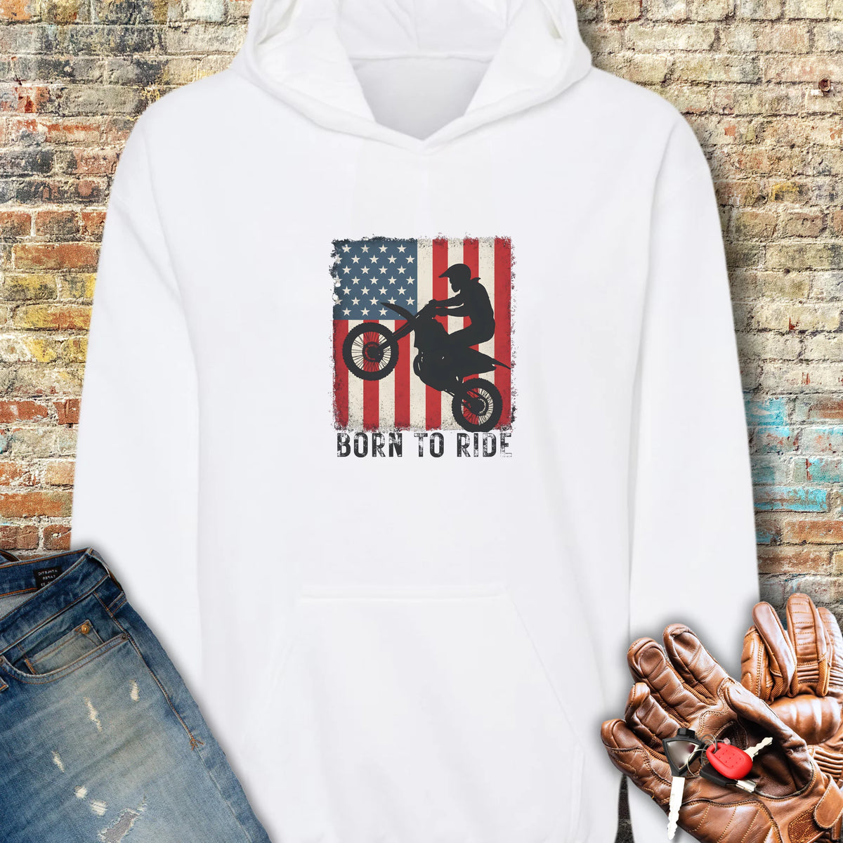 MotoX USA Hoodie - White
