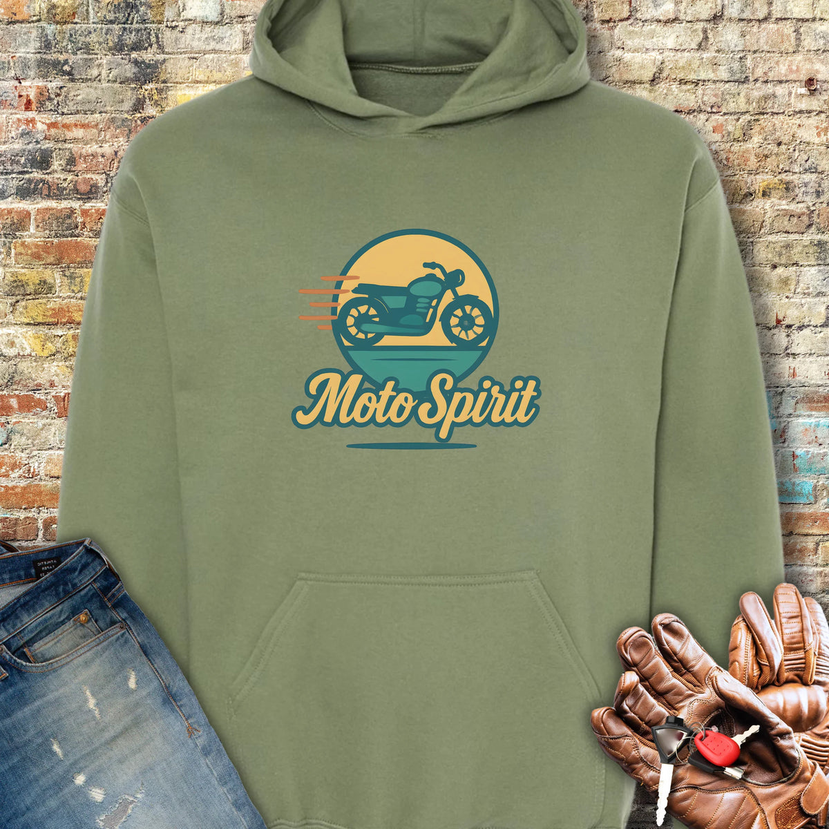 Moto Spirit Hoodie - Military Green