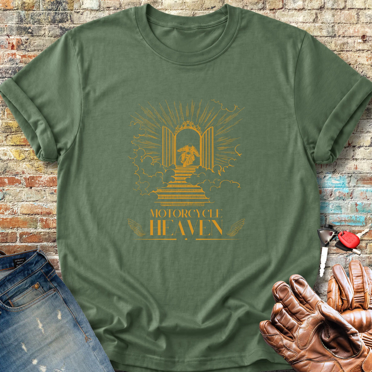 Motorcycle Heaven Classic T-Shirt - Military Green