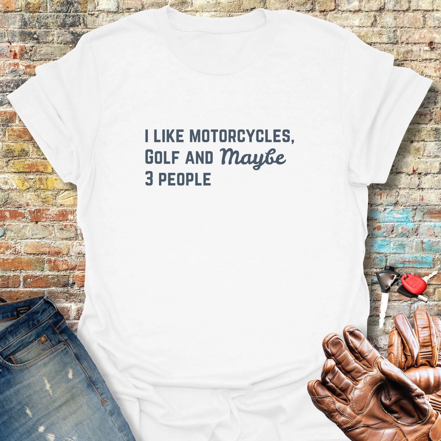 Motorcycles & Golf T-Shirt - White