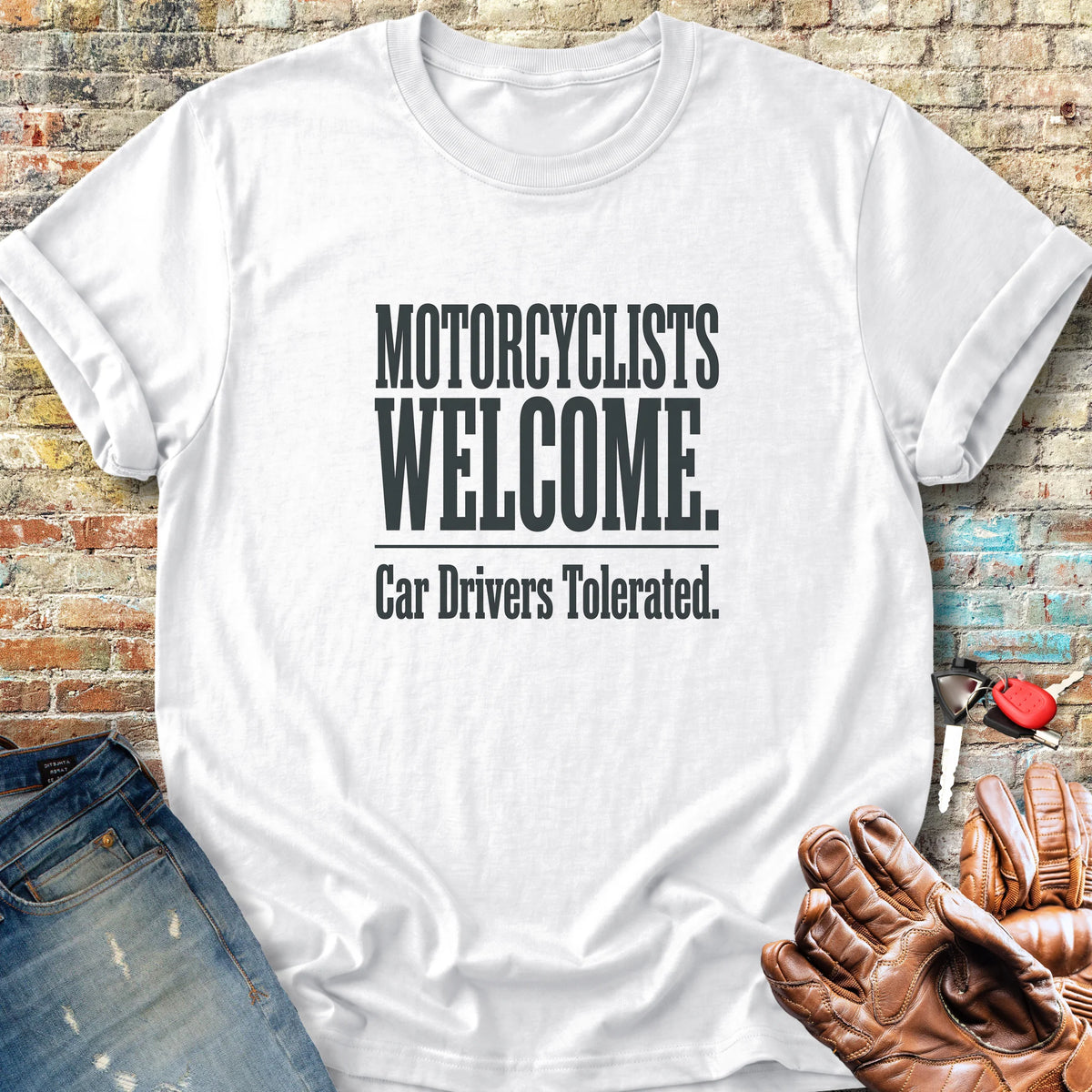Motorcyclists Welcome Classic T-Shirt - White