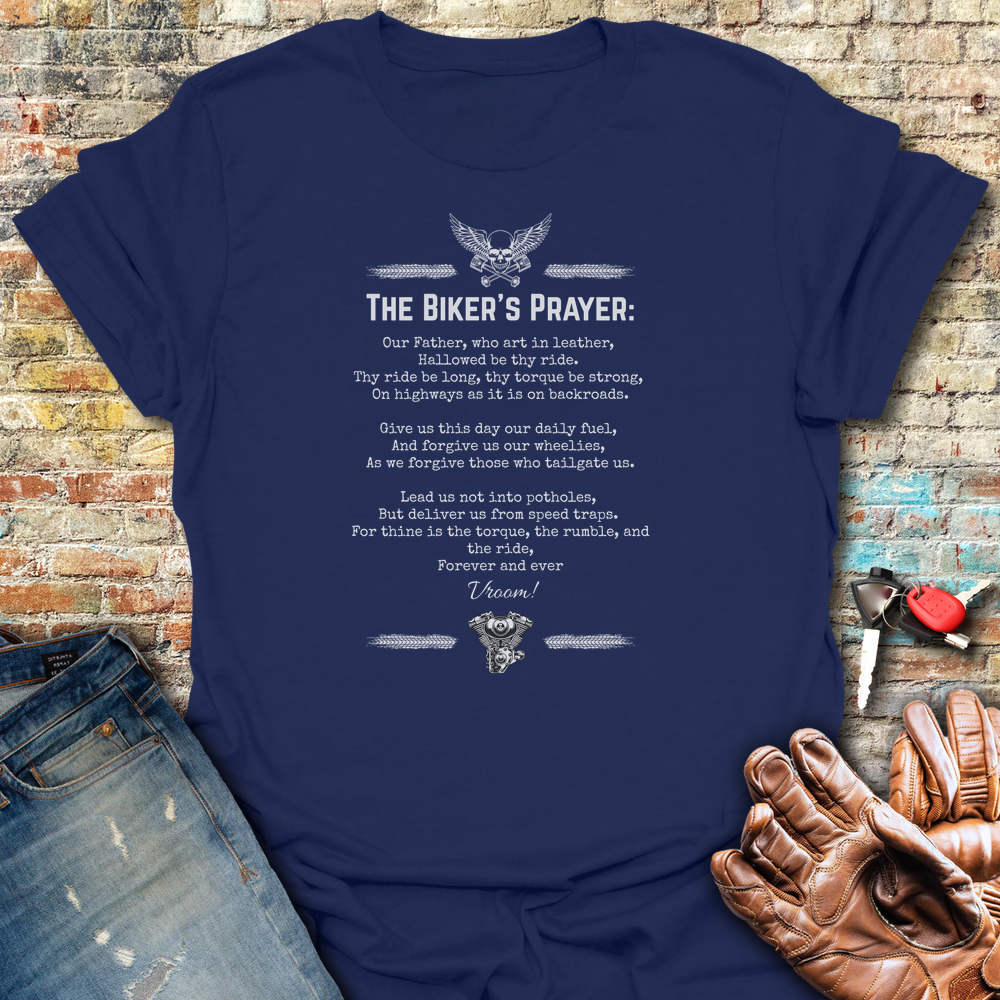 Biker's Prayer T-Shirt - Navy