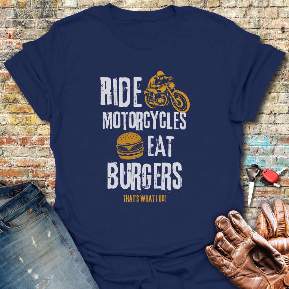Eat Burgers T-Shirt - Navy