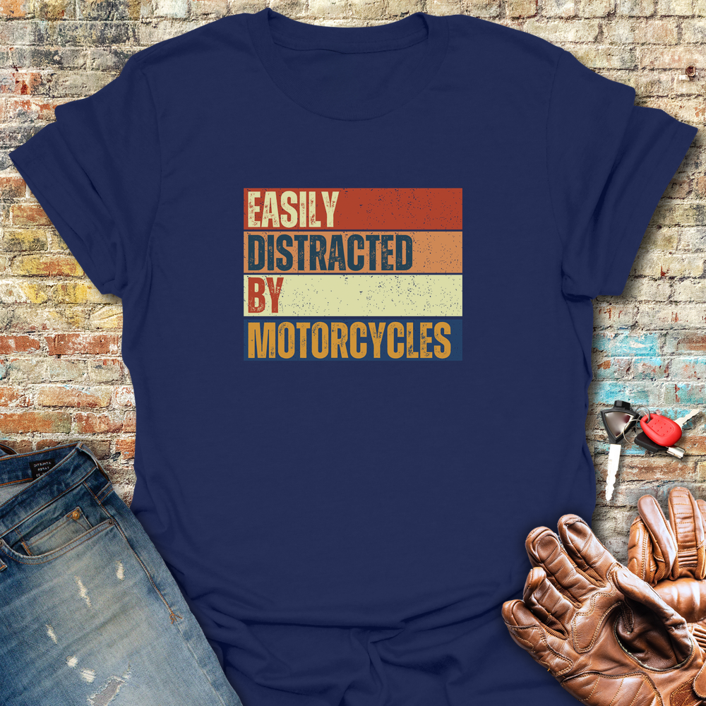 Distracted Block T-Shirt - Navy