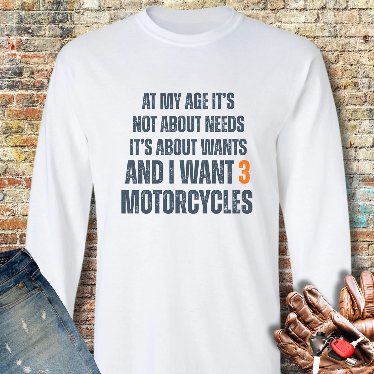 Needs Long Sleeve T-Shirt - White