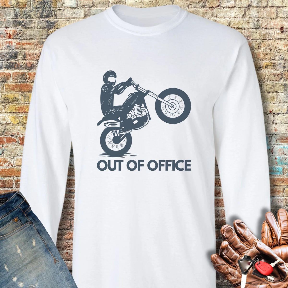 OOO Wheelie Long Sleeve T-Shirt - White