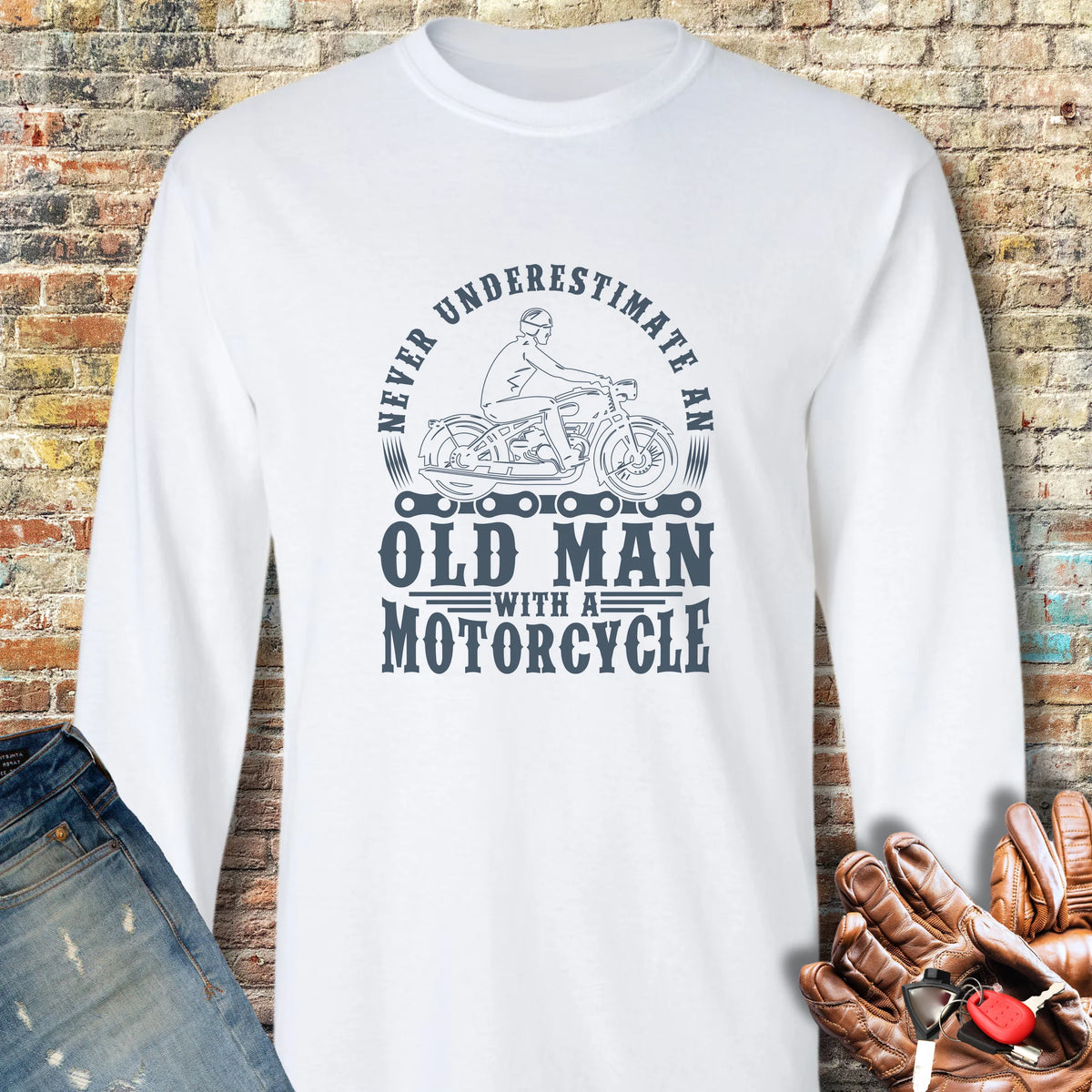 Old Man Long Sleeve T-Shirt - White