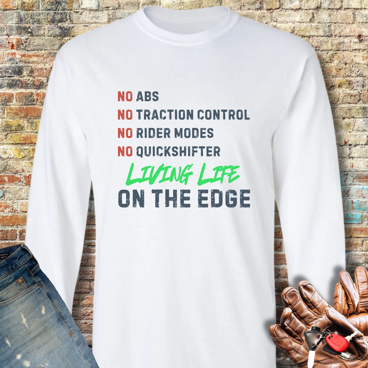 On The Edge Long Sleeve T-Shirt - White
