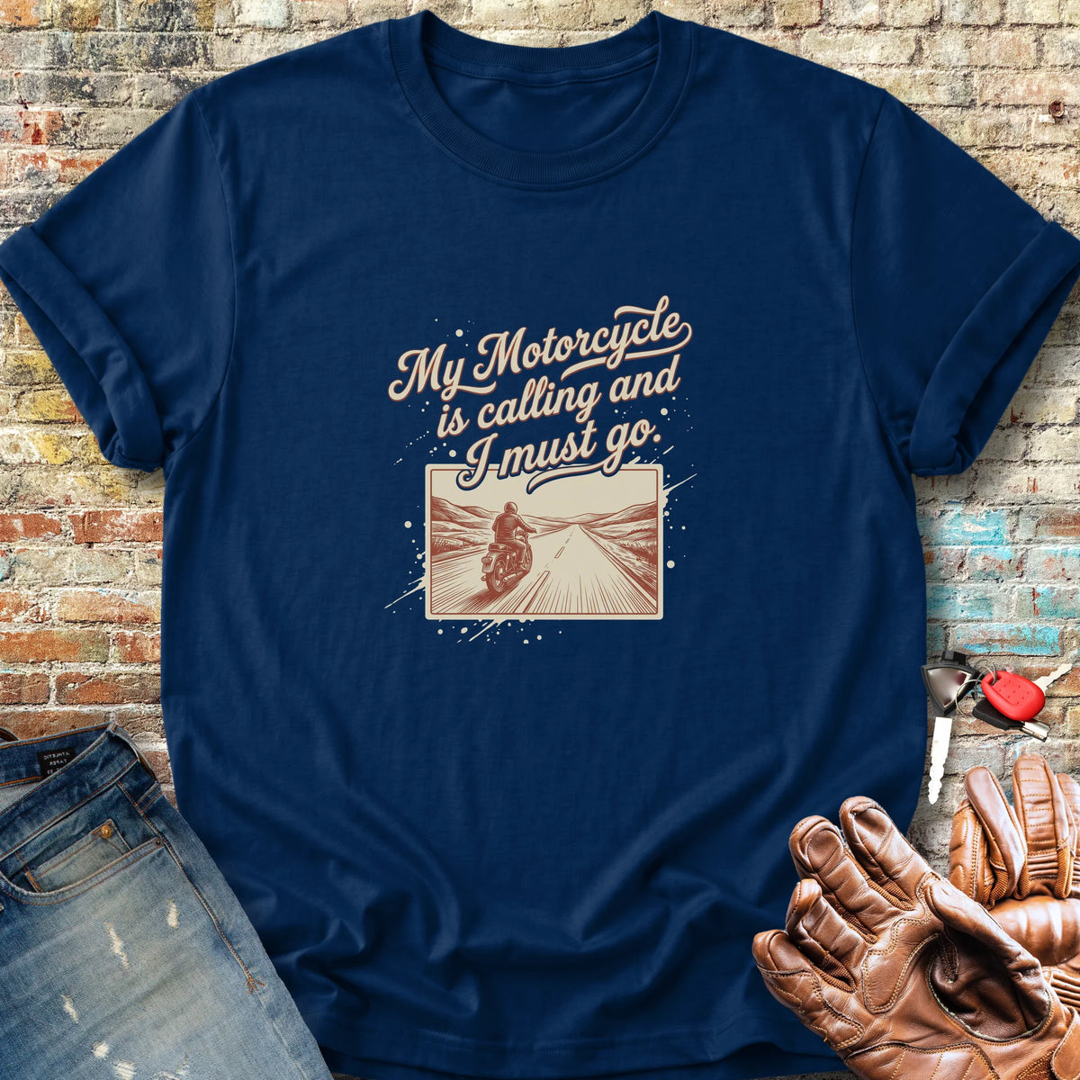 Open Road Call Classic T-Shirt - Navy