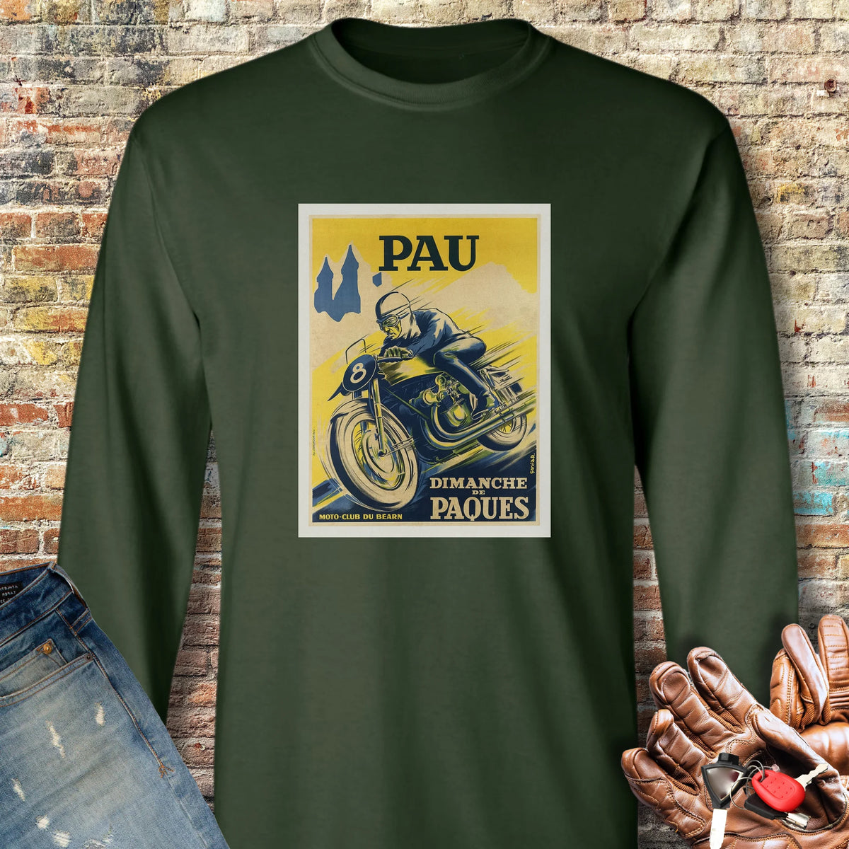Pau Races Long Sleeve T-Shirt - Forest Green