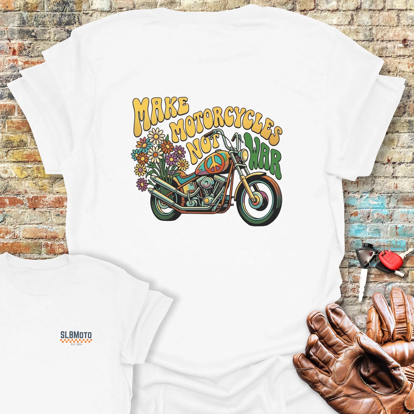 Peace Chopper Back Print T-Shirt - White