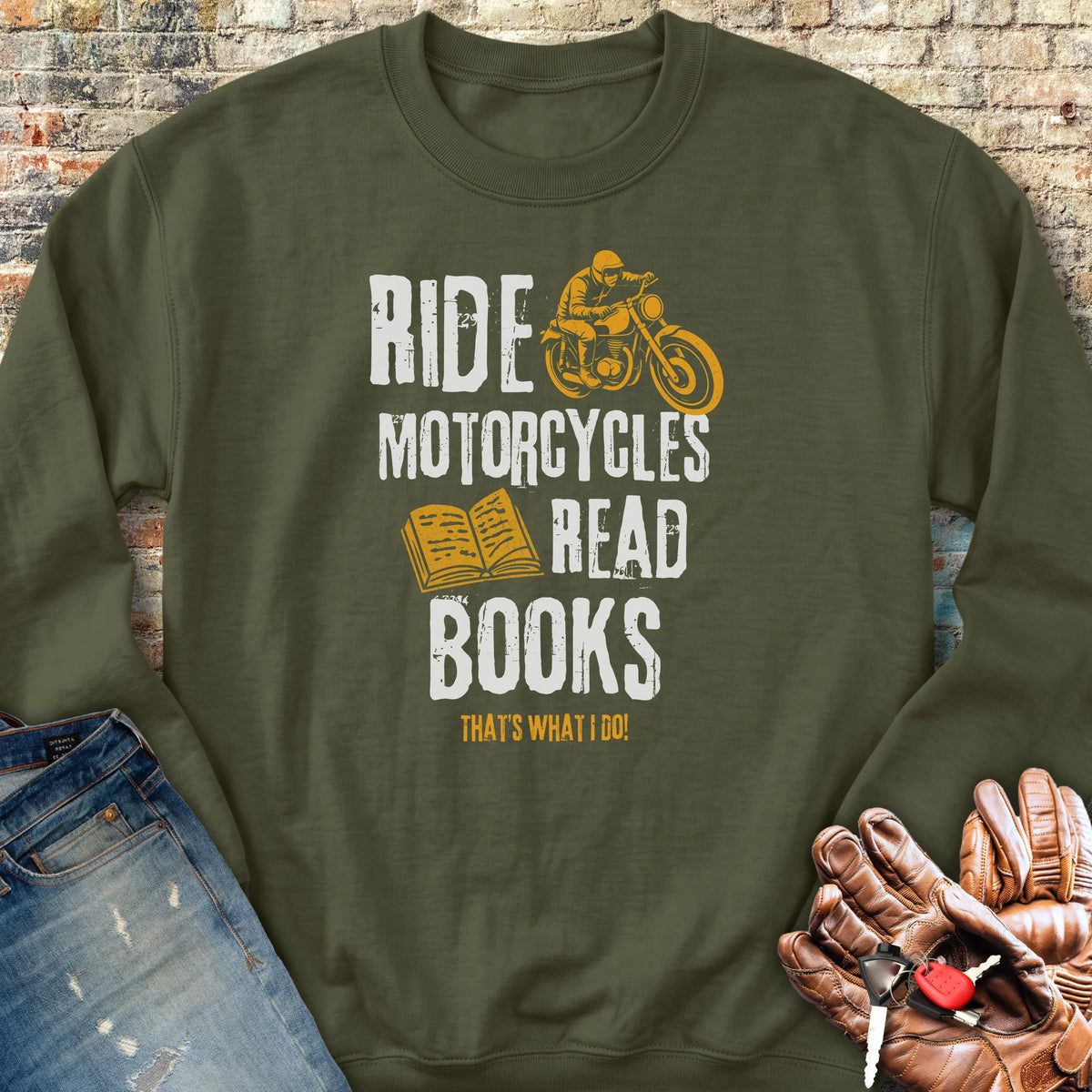 Read Books Sweatshirt - Military Green