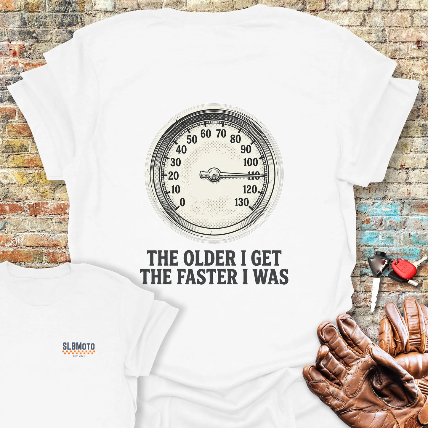 Rev Counter Back Print T-Shirt - White