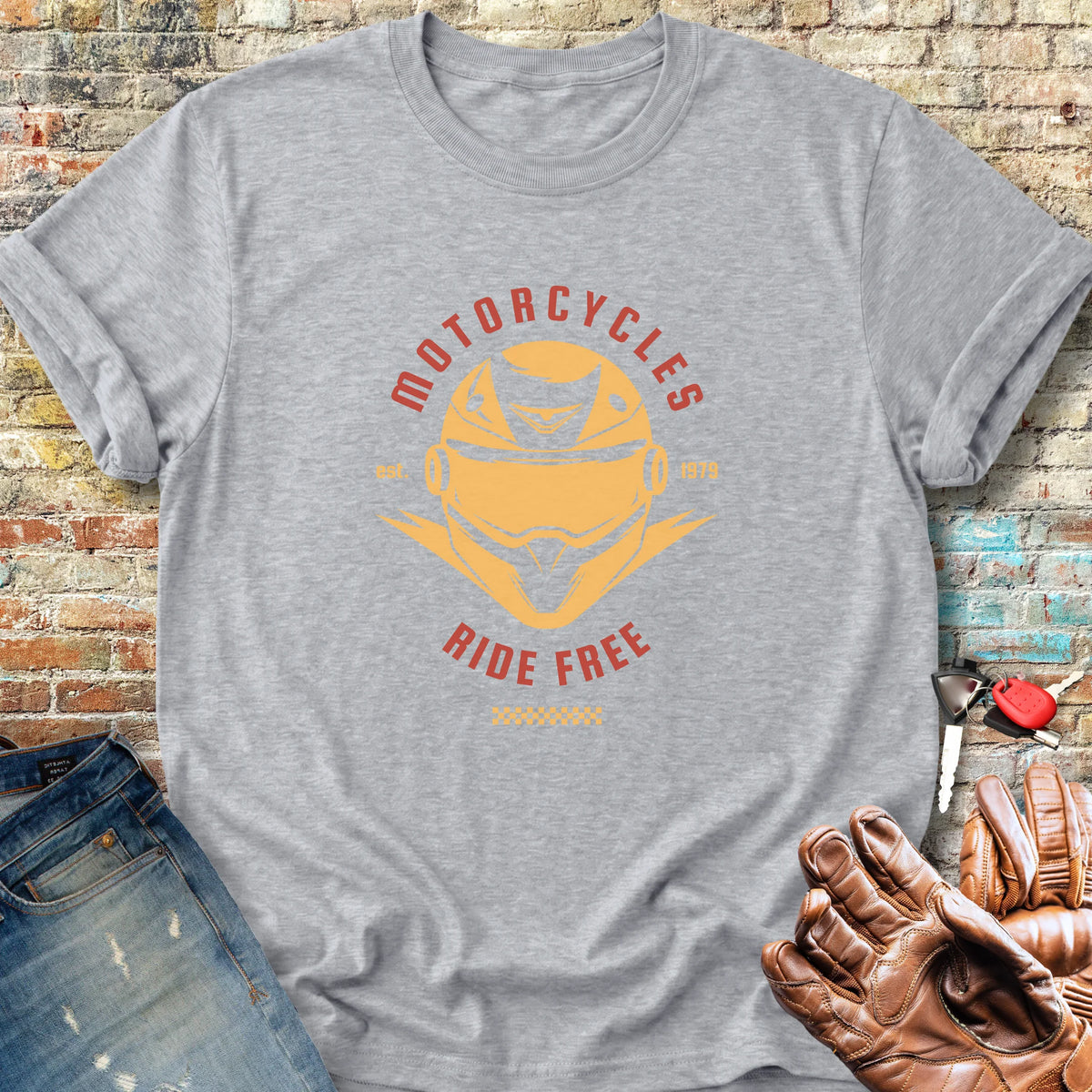 Ride Free (Helmet) Classic T-Shirt - Sport Grey
