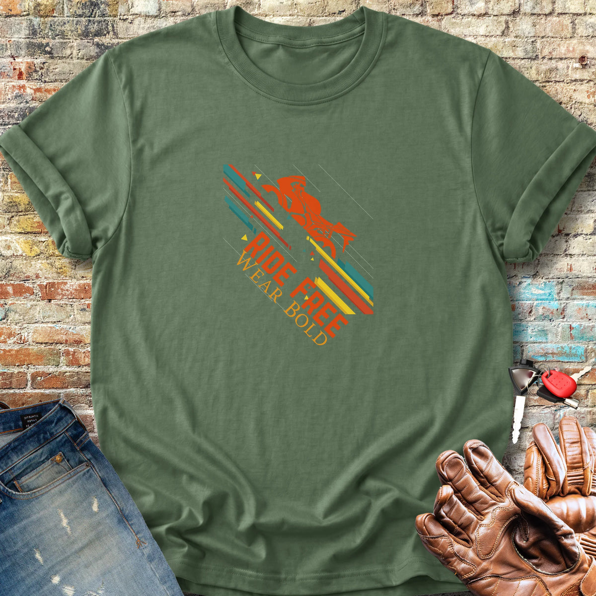 Ride Free Wear Bold Classic T-Shirt - Military Green