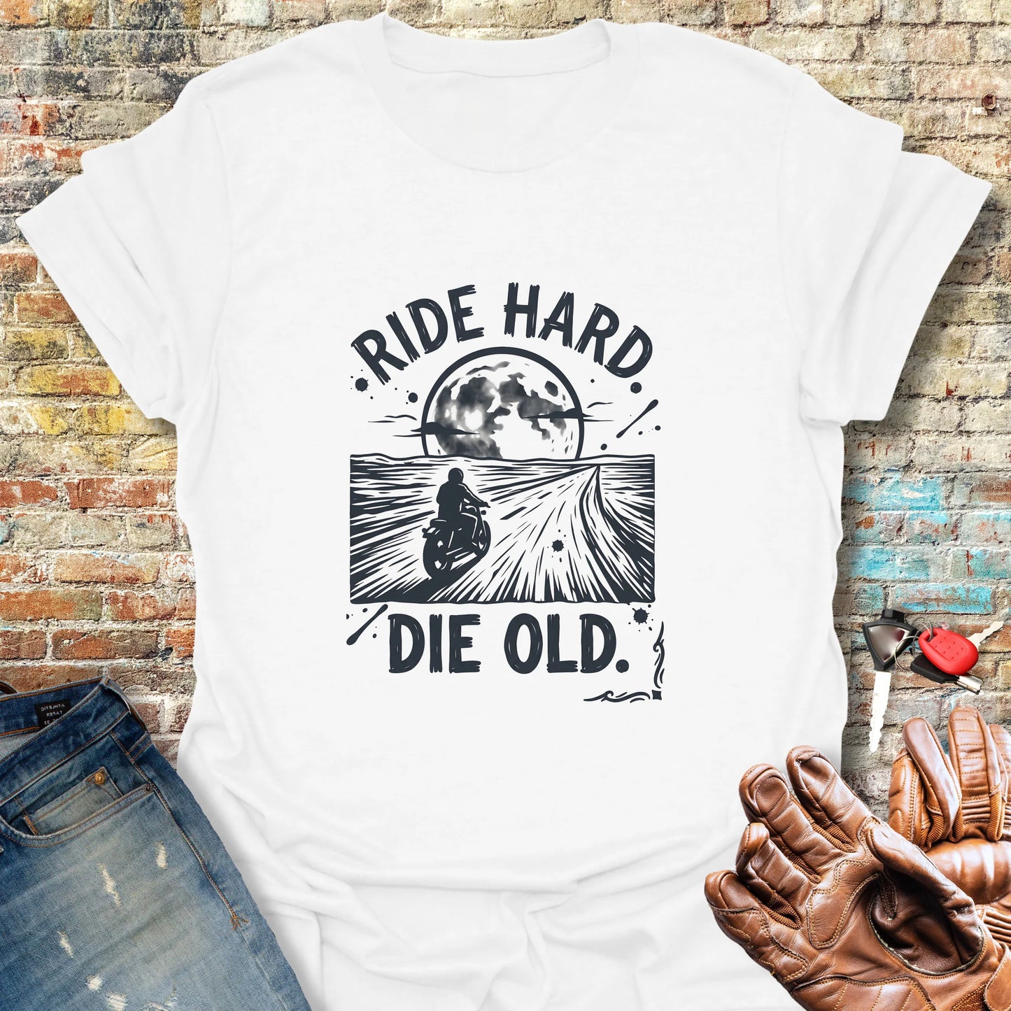 Ride Hard Die Old T-Shirt - White