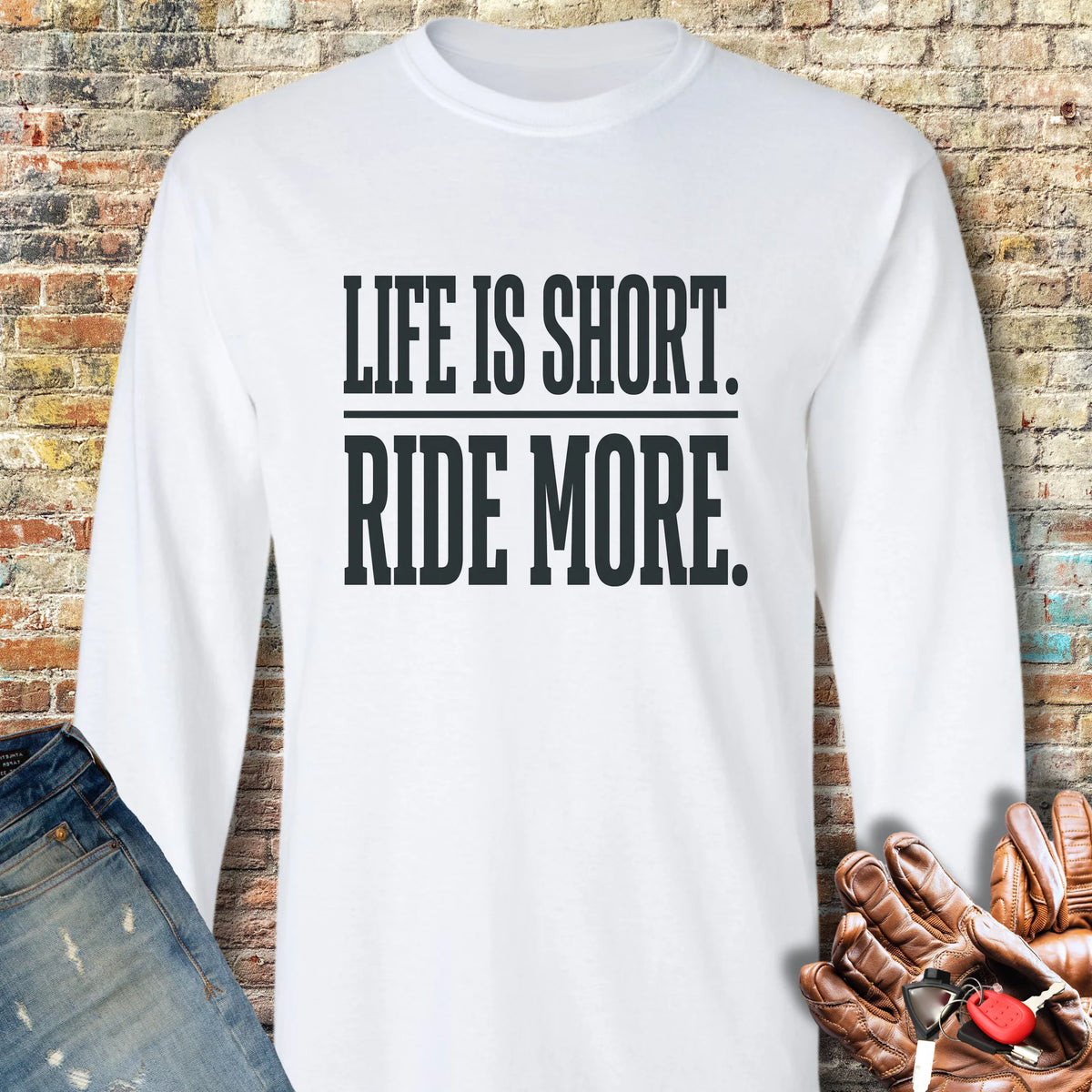 Ride More Long Sleeve T-Shirt - White