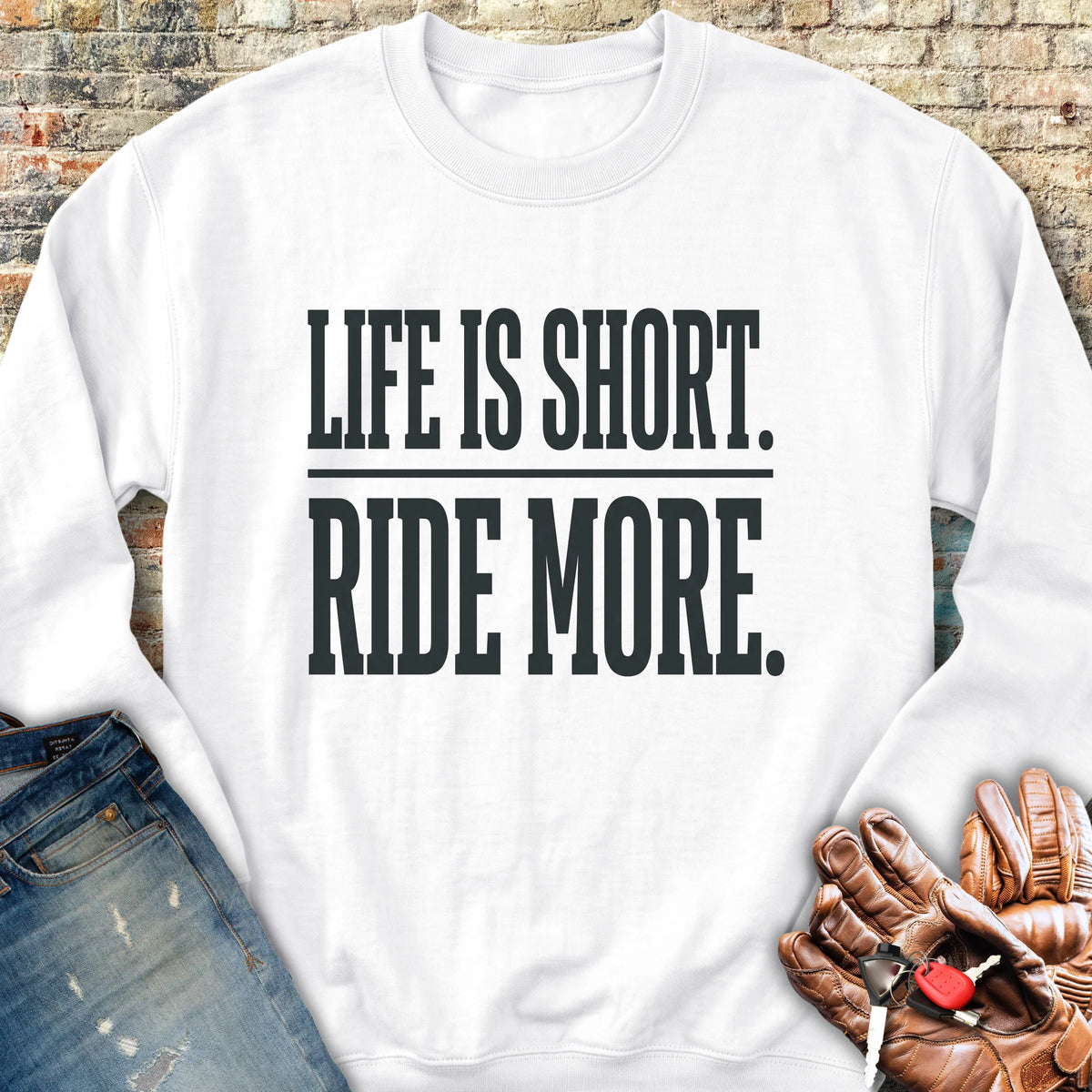 Ride More Sweatshirt - White