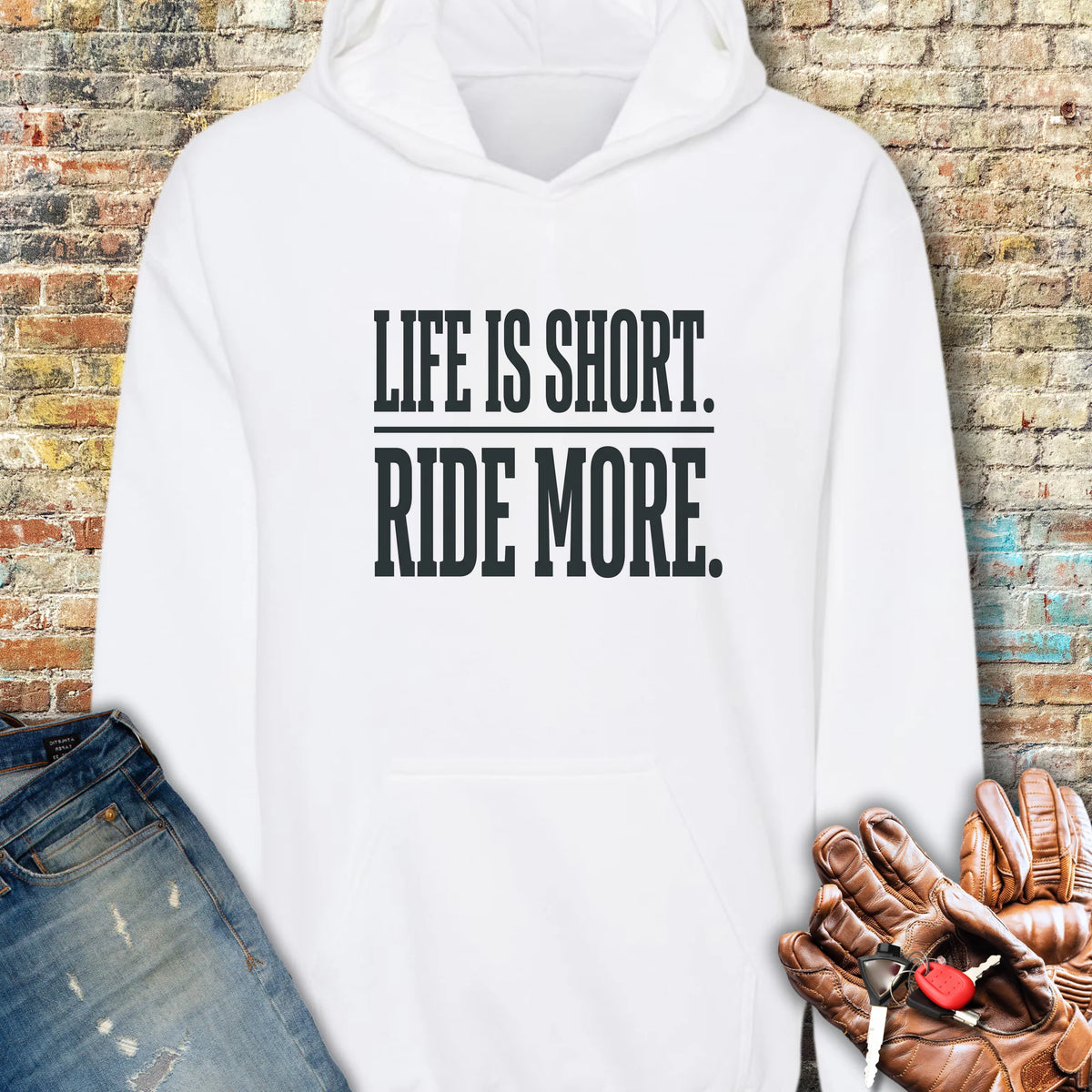 Ride More Hoodie - White