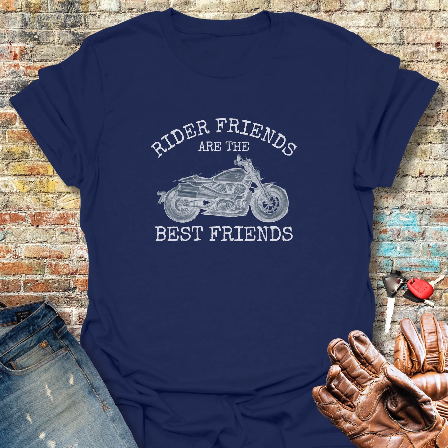 Rider Friends T-Shirt - Navy
