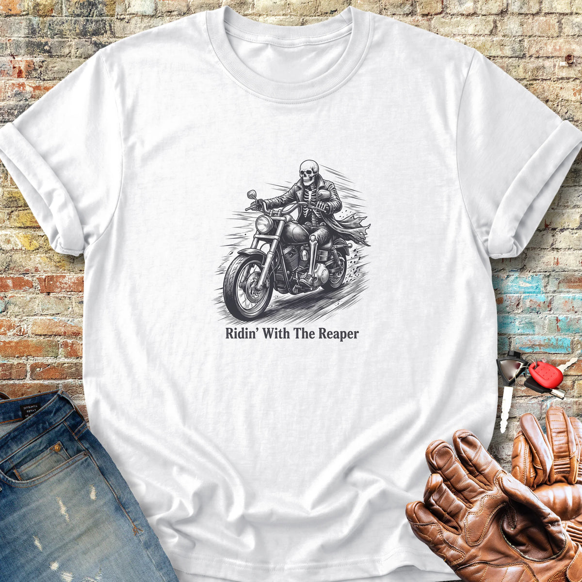 Ridin' With The Reaper Classic T-Shirt - White