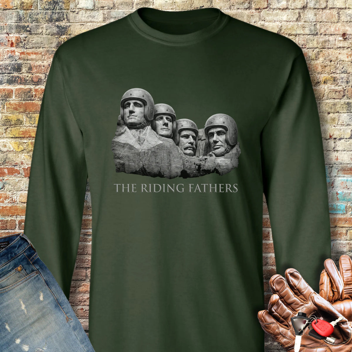 Riding Fathers Long Sleeve T-Shirt - Forest Green