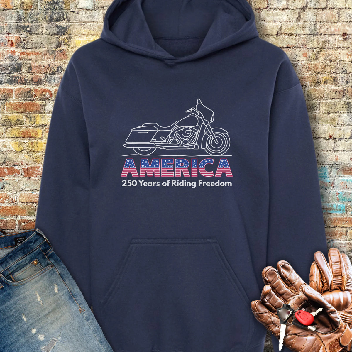 Riding Freedom 250 Hoodie - Navy