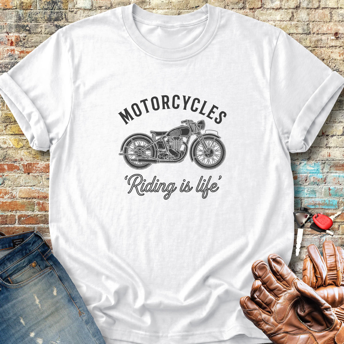Riding Is Life Classic T-Shirt - White