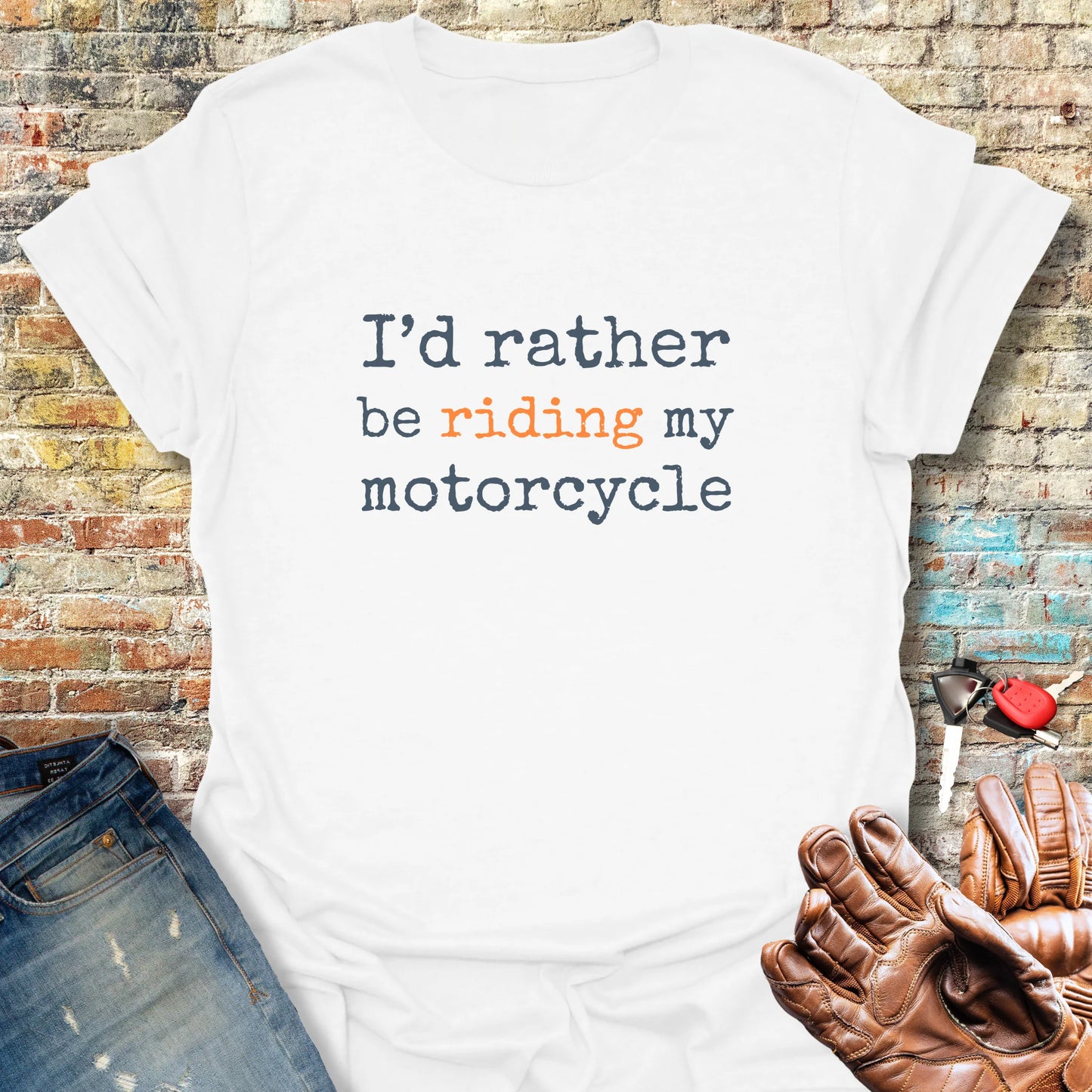 Riding My Motorcycle T-Shirt - White