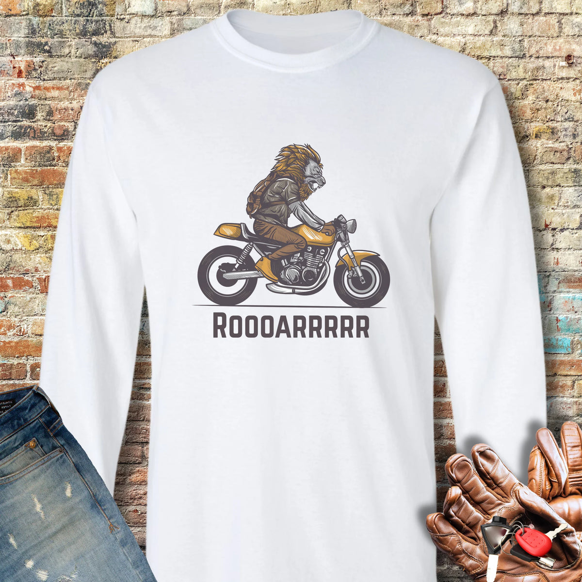 Roooarrr Long Sleeve T-Shirt - White