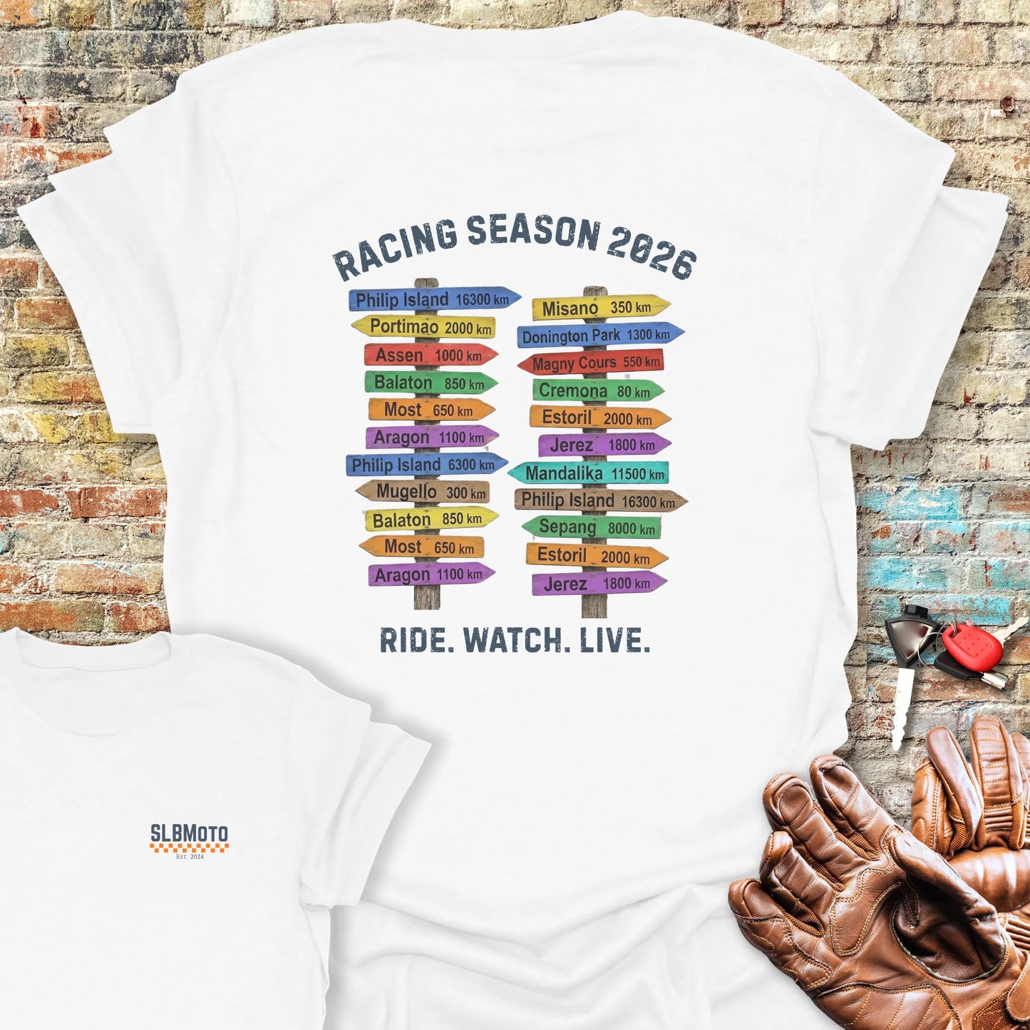 SBK World Tour 2026 Back Print T-Shirt - White