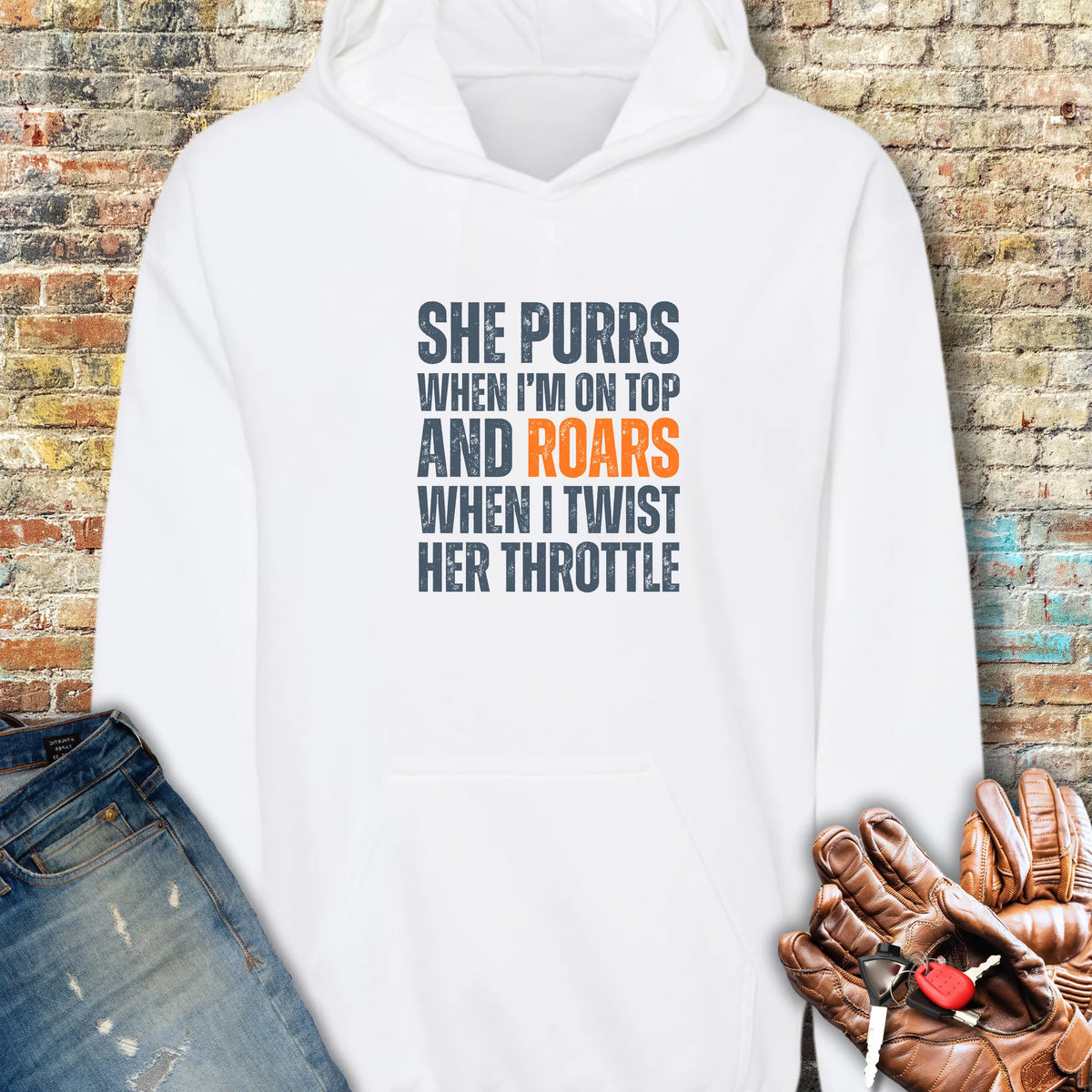 She Purrs Hoodie - White
