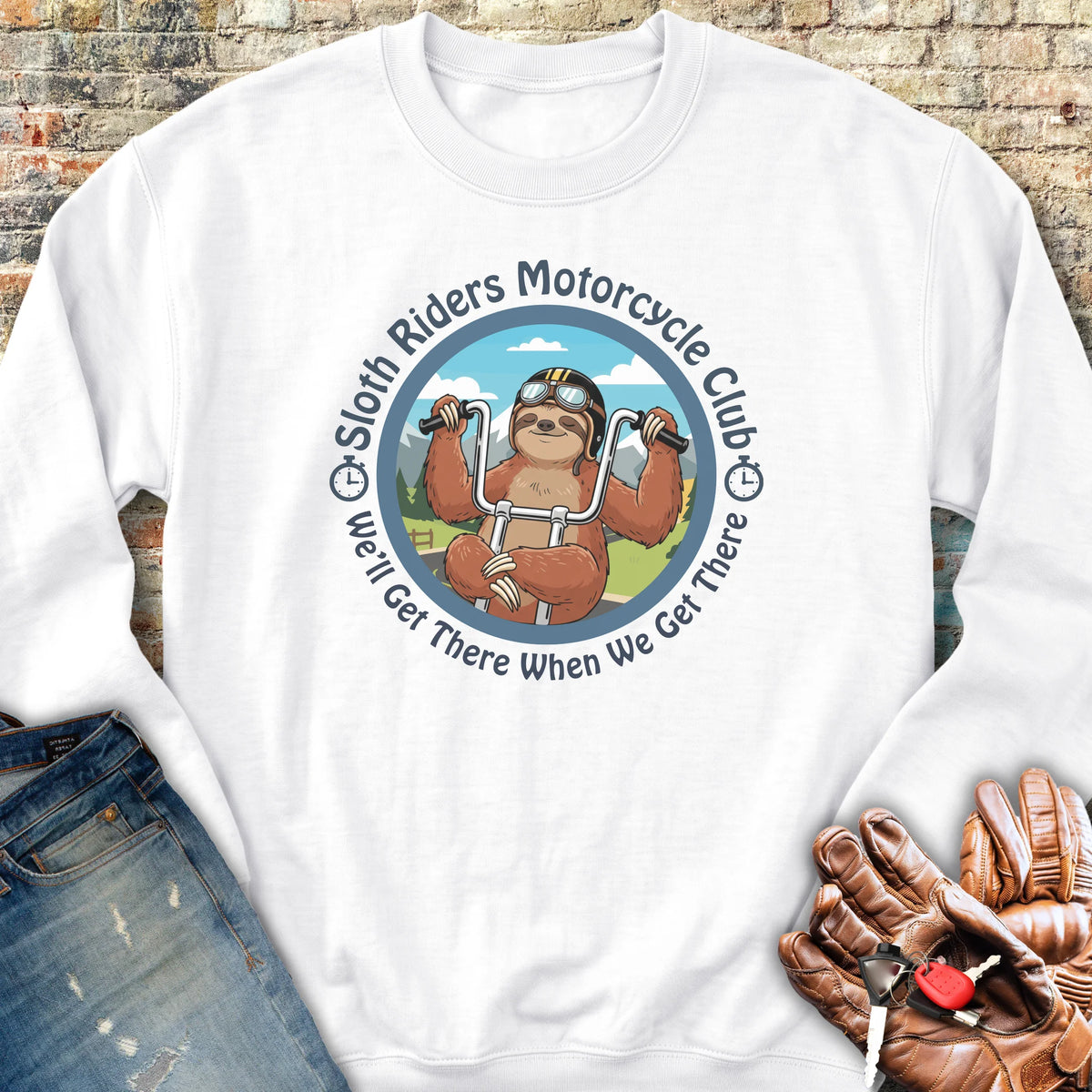 Sloth Riders Sweatshirt - White