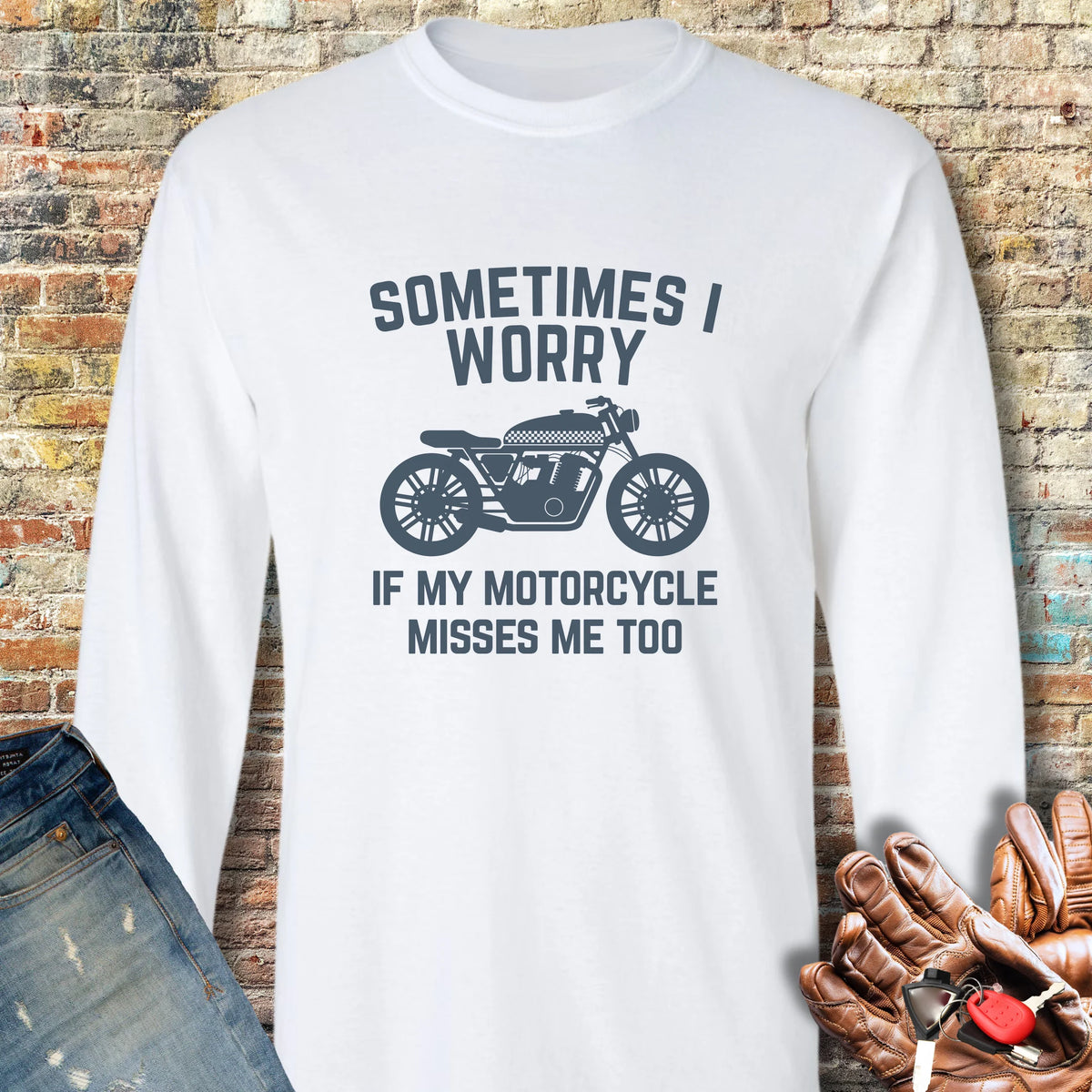 Sometimes (Cafe) Long Sleeve T-Shirt - White