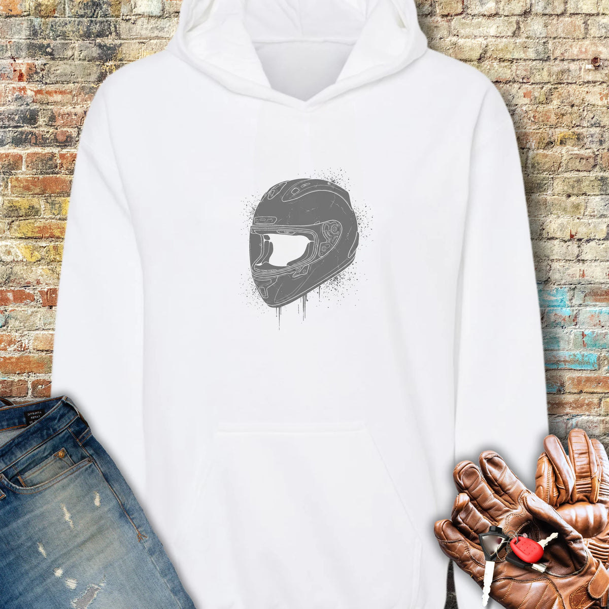 Splash Helmet Hoodie - White
